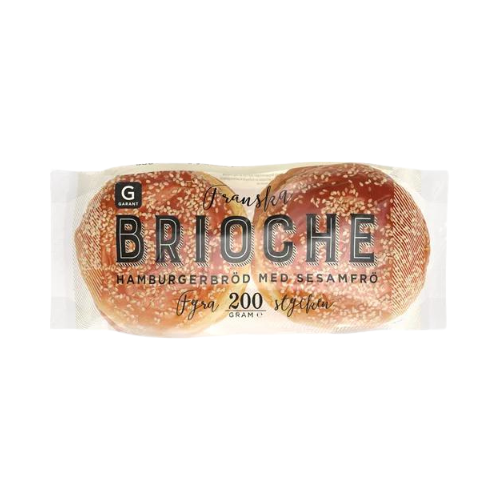 Hamburgerbröd Sesam Brioche 4-p Garant 200g 9-p