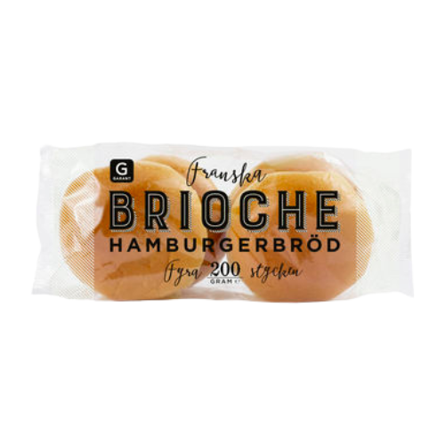 Hamburgerbröd Brioche 4-p Garant 200g 9-p